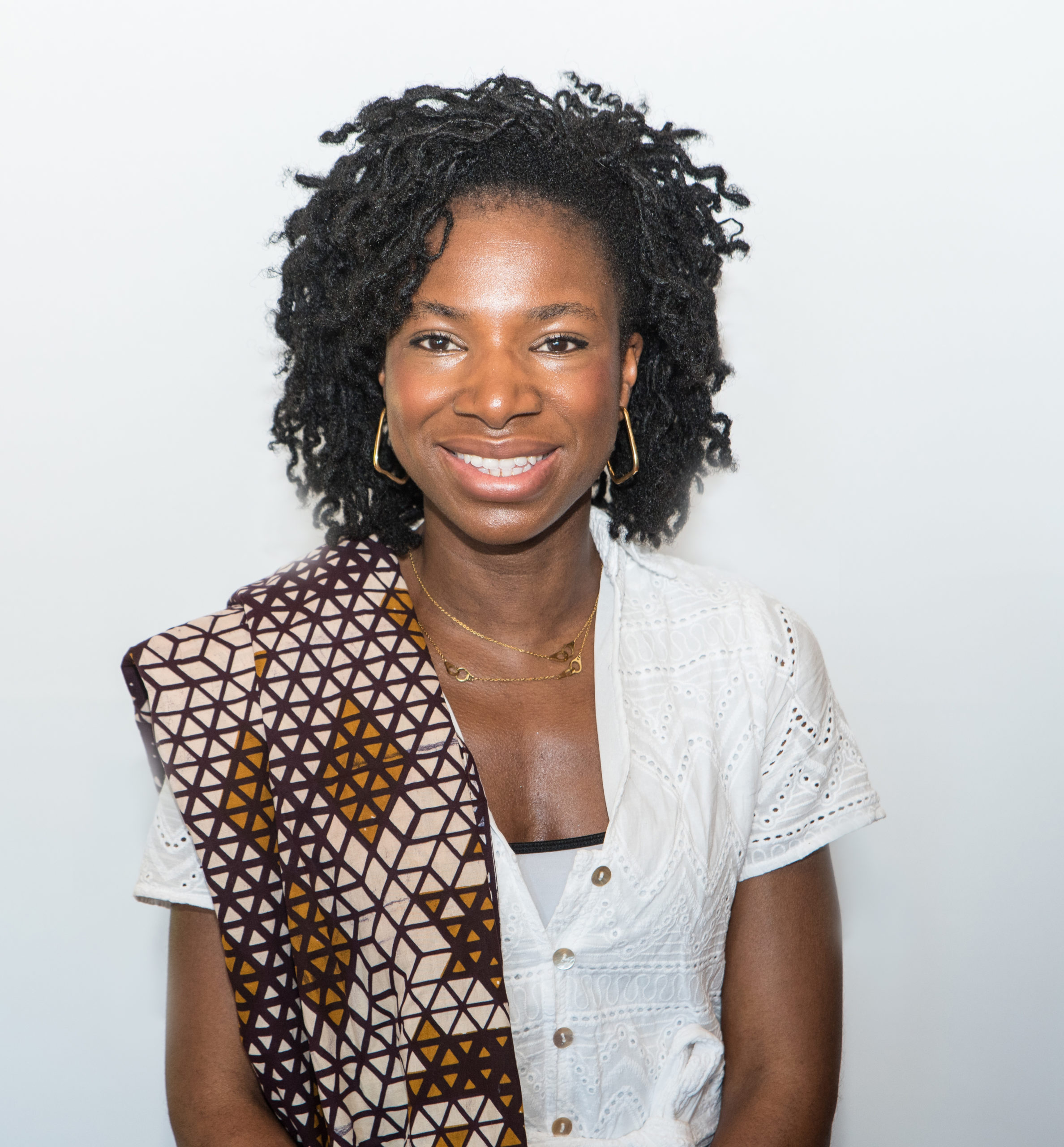 Portrait of Arlande Joerger Aroukoun, Programme Manager at the Innovation Foundation for Democracy.