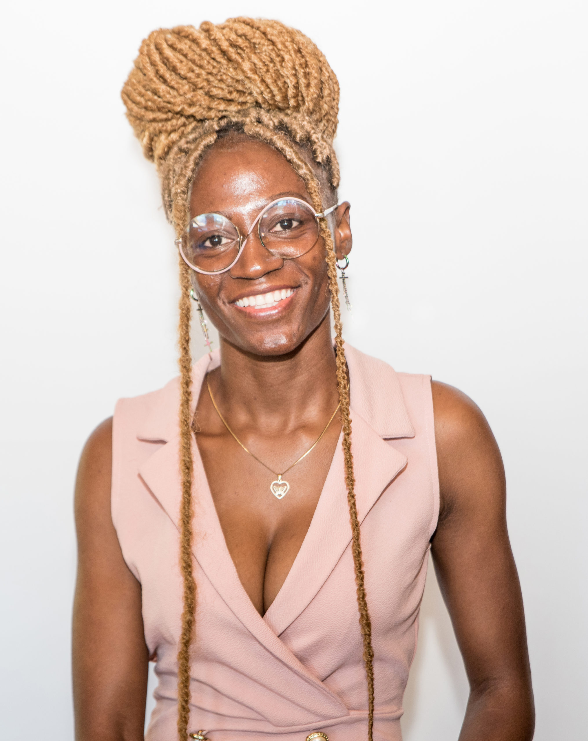 Portrait of Miss Mareva Tonlieu, Graphics Designer at the Innovation Foundation for Democracy.